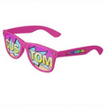 Pink Logo Lenses Custom Printed Lenses Retro Sunglasses - Full Color Arm Printed